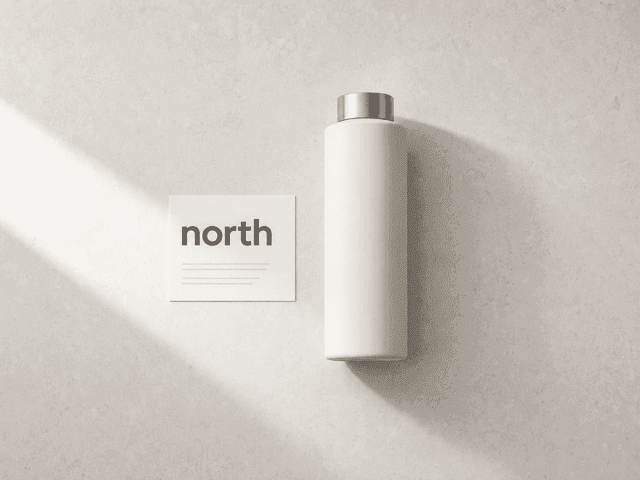 Brand board sample for a minimalist visual mood — whitespace, neutral palette, clean sans-serif type