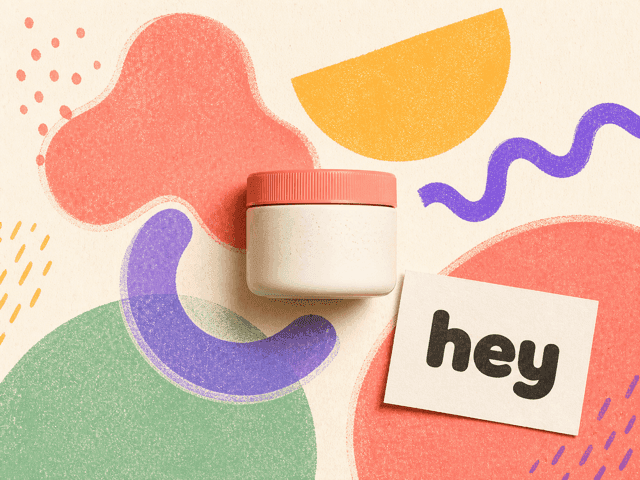 Brand board sample for a playful visual mood — bright colors, hand-drawn shapes, friendly type