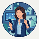 Taylor Park, 35, management consultant, in an airport lounge with a phone open to a smart-home app